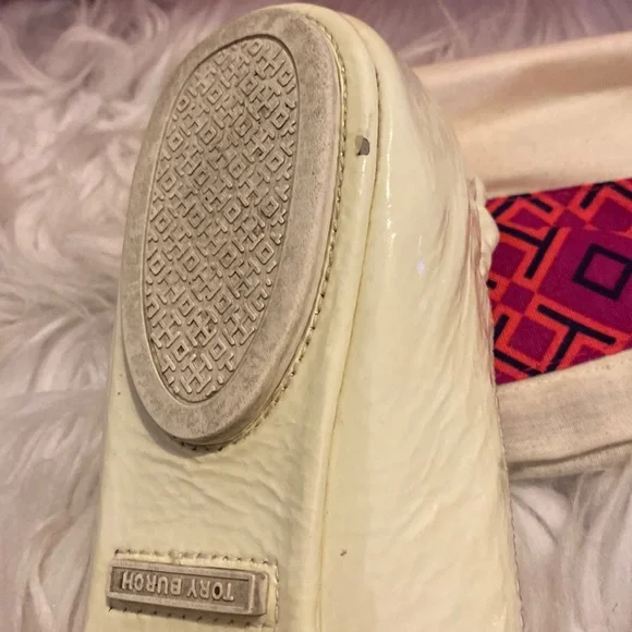 Tori Burch Minnie Travel Ballet with Logo, Ivory, Size 10.5 - Picture 7 of 11